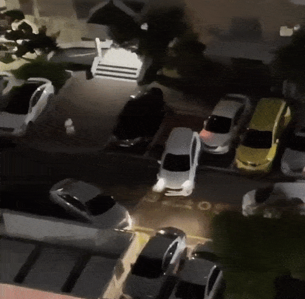 김해 주차장 사고 당시 장면