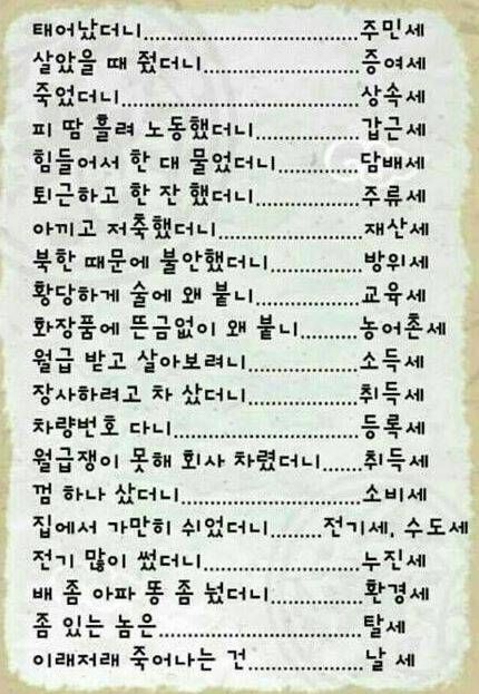 우리가 살면서 내야하는 세금 종류 | 인스티즈