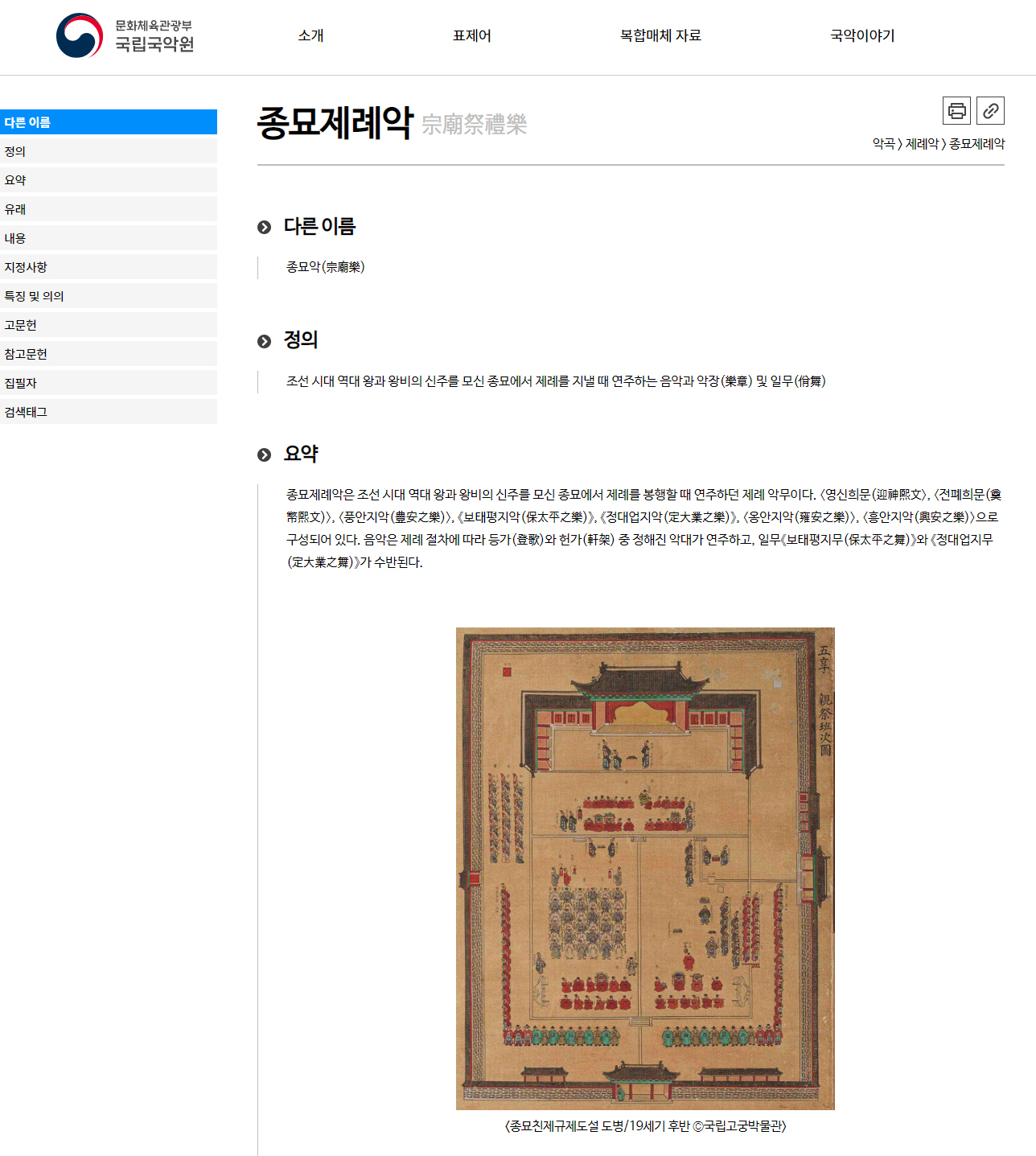 민속국악사 이미지
