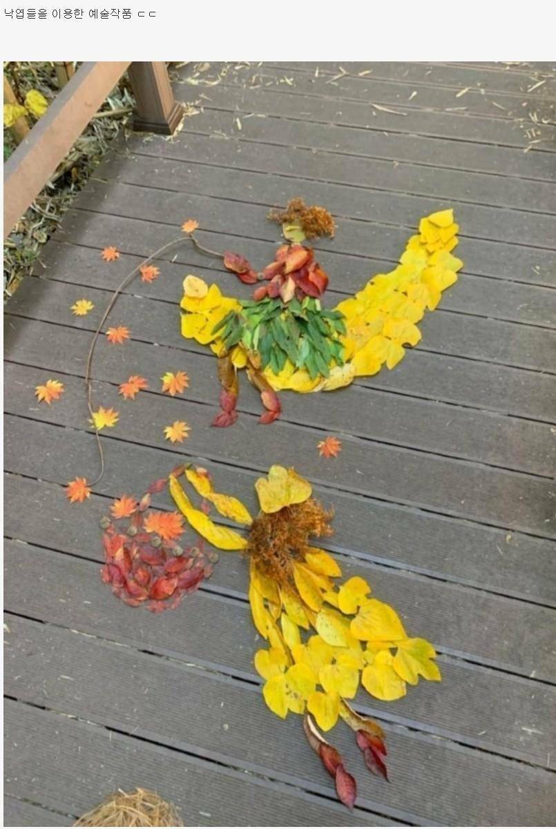 지리산 둘레길 데크에 누군가가 남기고 간 작품 | 인스티즈