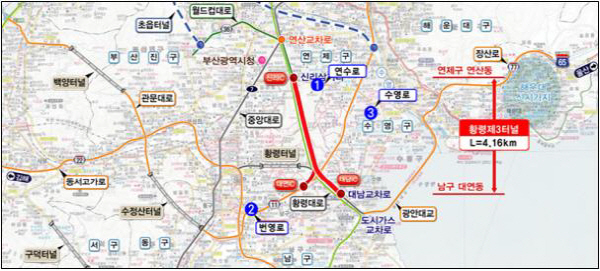 황령터널 이미지