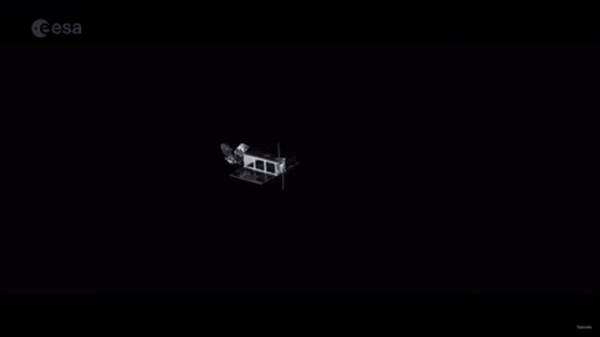 ESA가 우주쓰레기를 청소하는 신비한 돛을 우주 궤도에 배치했다. (영상=ESA)