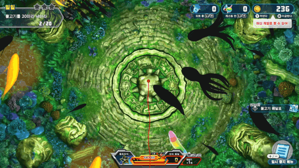 - 찌를 던지고, 물고기를 낚는다, 간단명료한 게임입니다