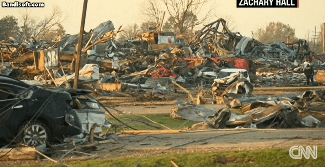26일(현지시간) 비상사태가 선포된 미시시피주 모습. 전날 밤 토네이도가 이 지역을 강타하며 수십명이 사망했다. [CNN유튜브]