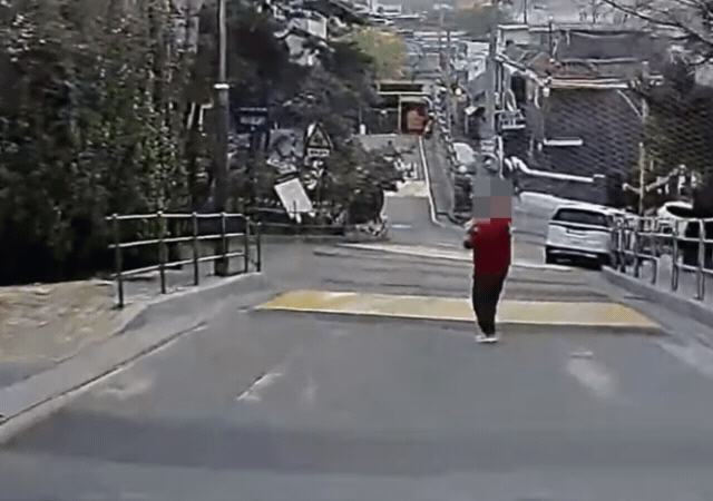 비접촉사고 당시 상황. /사진=온라인 커뮤니티