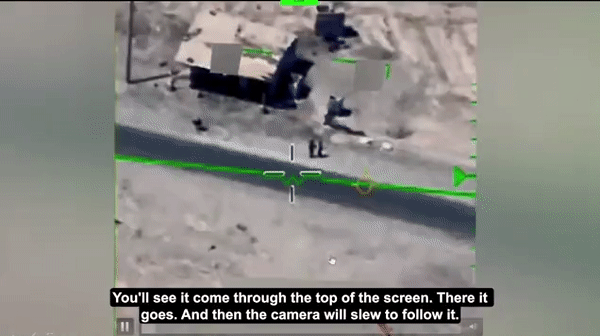 MQ-9 리퍼(Reaper)가 촬영한 UAP 영상. 빠른 속도로 구형 물체가 날아가는 모습이 보인다.