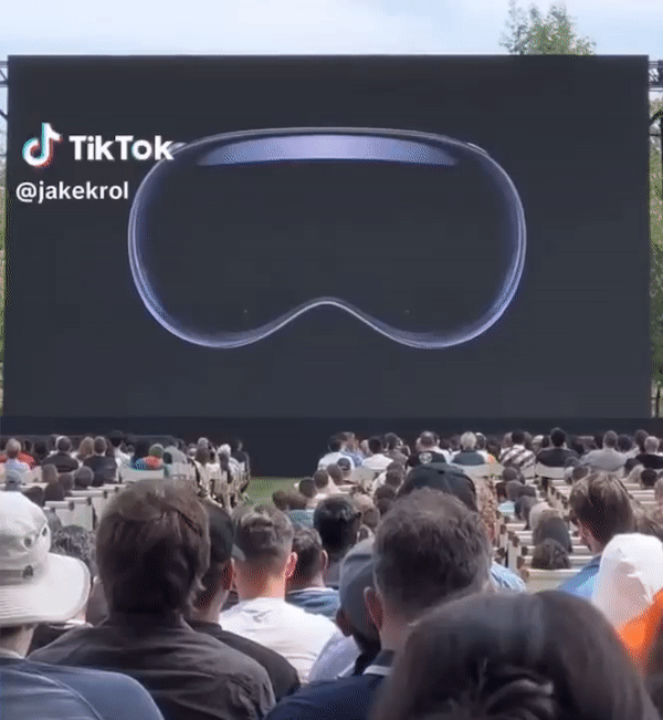 애플 MR 헤드셋 '비전 프로' [사진=틱톡 jakekrol 캡처]