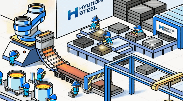 현대제철 연속주조공정 영상 일부. /사진=현대제철 유튜브 캡처