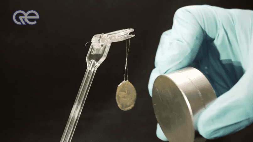 A video of an experiment for LK-99, a compound that a group of Korean researchers claim has superconductivity. [QUANTUM ENERGY RESEARCH CENTRE]