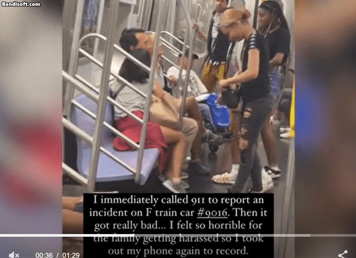 뉴욕 지하철에서 10대 흑인 여성 3명 무리가 아시아계 가족을 향해 모욕과 폭행을 일삼는 모습이 담긴 영상이 일파만파 퍼지고 있다.[조애나 린 인스타그램, 뉴욕포스트]