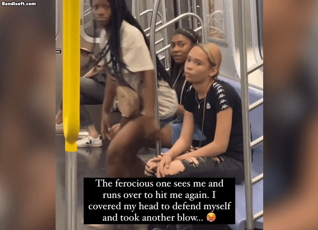 영상 속 10대 흑인 여성은 영상을 찍고 있는 목격자를 발견하고는 달려들어 폭행했다.[조애나 린 인스타그램, 뉴욕포스트]