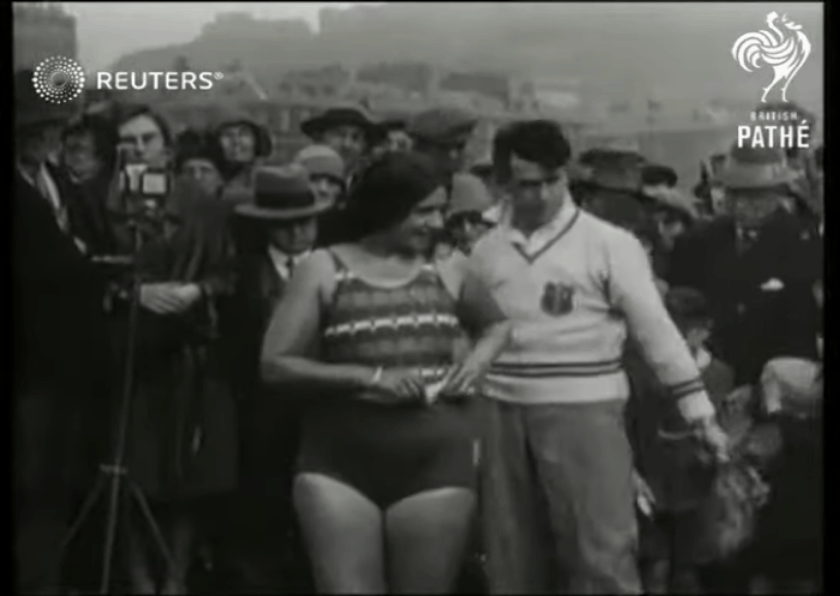 영국인 수영선수 메르세데스 글릿즈(Mercedes Gleitze). [British Pathé]