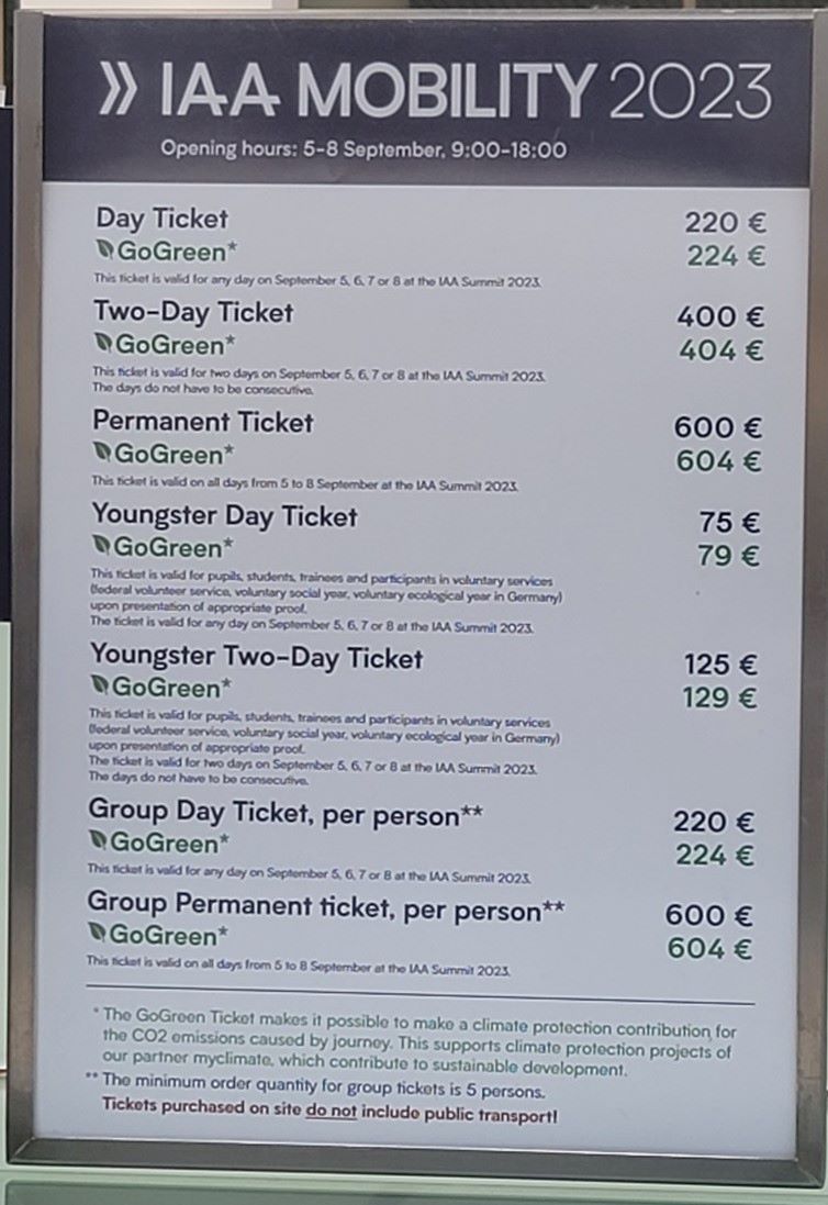 Iaa 2023 Tickets Preise
