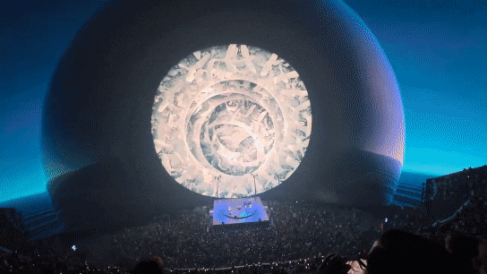 미국 라스베가스 '스피어'에서 열린 U2 콘서트 실황. /엑스(트위터)