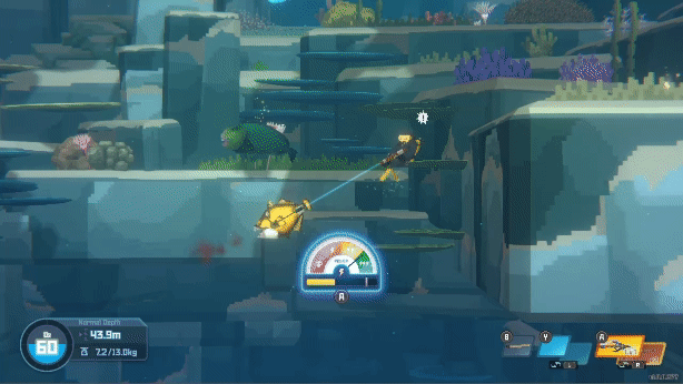 '데이브 더 다이버' 닌텐도 스위치 버전에서 라이트닝 작살촉을 활용하는 장면.