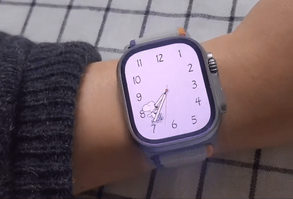 애플워치 울트라2에서 받아쓰기 기능을 통해 카카오톡 메시지 답장을 해봤다./사진=백유진 기자 byj@