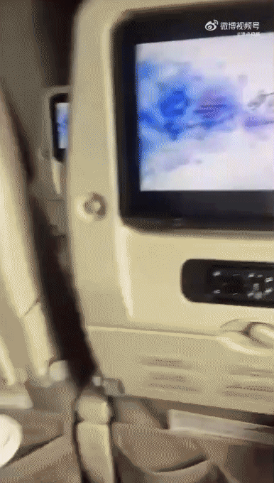 기내가 심하게 흔들리는 모습. /영상=웨이보 캡처