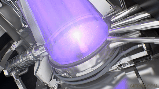 초당 70미터 속도로 떨어지는 용융 주석(Sn)에 CO2 레이저를 조사해 EUV 광원을 만드는 과정. /사진제공=ASML