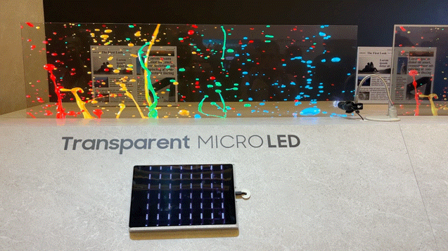 삼성전자가 최초로 선보인 '투명 마이크로 LED'(사진=지디넷코리아)