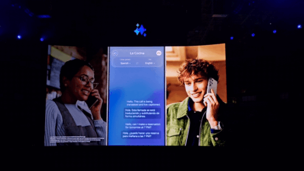 갤럭시S24 시리즈에 들어간 AI 기반 실시간 통화 통역콜 시연 모습. 2024.01.18. 오현주 기자