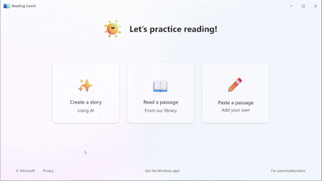 리딩코치 작동 화면