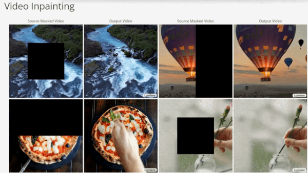 구글의 영상 생성 인공지능 모델 '루미에르'를 활용해 일부가 훼손된 영상을 복원한 사례. 왼쪽이 원본 영상이다. (루미에르 공개 깃허브 갈무리) 2024.01.26 /뉴스1