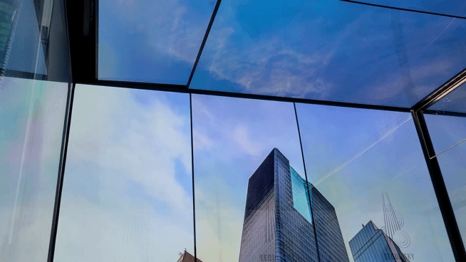 서울스카이 전망대 전용 엘리베이터 내부 화면. /사진= 지선우 기자