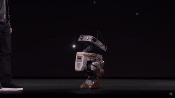 엔비디아가 자체적으로 훈련시킨 AI 로봇 ‘오렌지’의 모습 (영상=씨넷 유튜브)