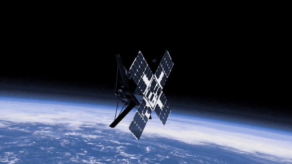 우주에서 돛을 펼쳐 태양광으로 우주를 항해하는 솔라세일 우주선이 오는 23일 우주로 발사된다. (영상=NASA)