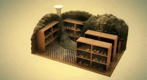 화산재에 서고의 두루마리가 묻히는 모습을 상상한 애니메이션. 사진=베수비오 챌린지