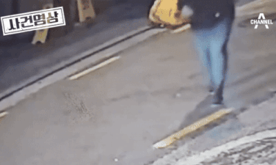 사고 직후 현장에서 200m가량 떨어진 골목에서 누군가와 통화하는 김호중 씨 (영상=채널A 영상 캡처)