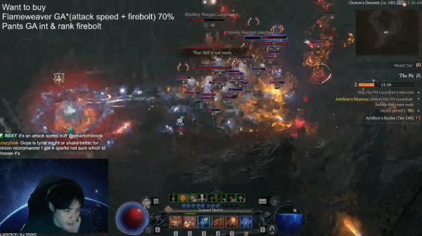 -&nbsp;무한 화염 보호막ㆍ화염탄 원소술사 140단계 플레이 모습 [출처:&nbsp;Mekuna 유튜브]