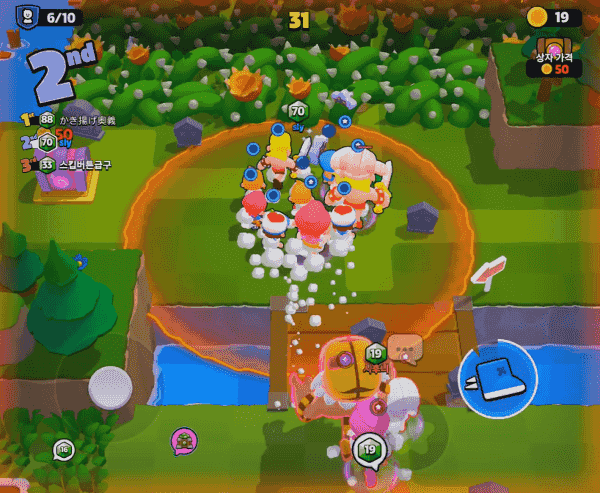 - 더 많은 보석을 얻기 위해 교전이 활발하게 발생하는 스쿼드 버스터즈&nbsp;