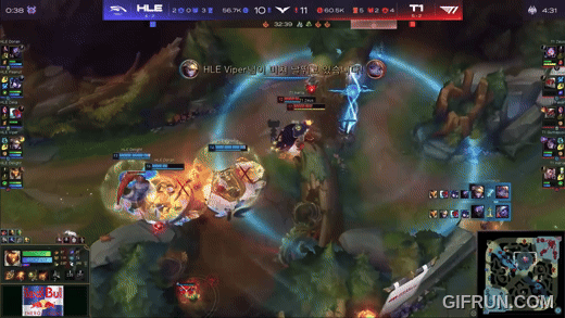 진형이 무너진 상대를 추격한 한화생명은 전투에서 대승을 거뒀고 그대로 경기를 마무리한다(이미지=LCK 공식 유튜브 발췌).