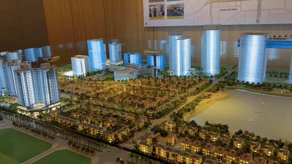 베트남 하노이 스타레이크시티에 마련된 개발지구 모형도. /베트남 공동 취재단 제공