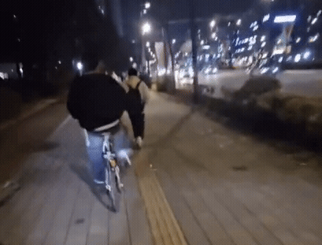 서울 번화가에서 따릉이 등을 타고 '따릉이 폭주 연합(따폭연)'이 난폭 운전하는 모습. /영상=인스타그램 갈무리