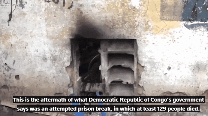 민주콩고 수도 킨샤사의 마칼라중앙교도소에서 수감자들이 집단 탈옥을 시도하면서 최소 129명이 사망한 현장의 모습. 로이터