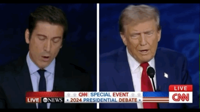 영상=CNN 미국 대선 토론회 방송화면