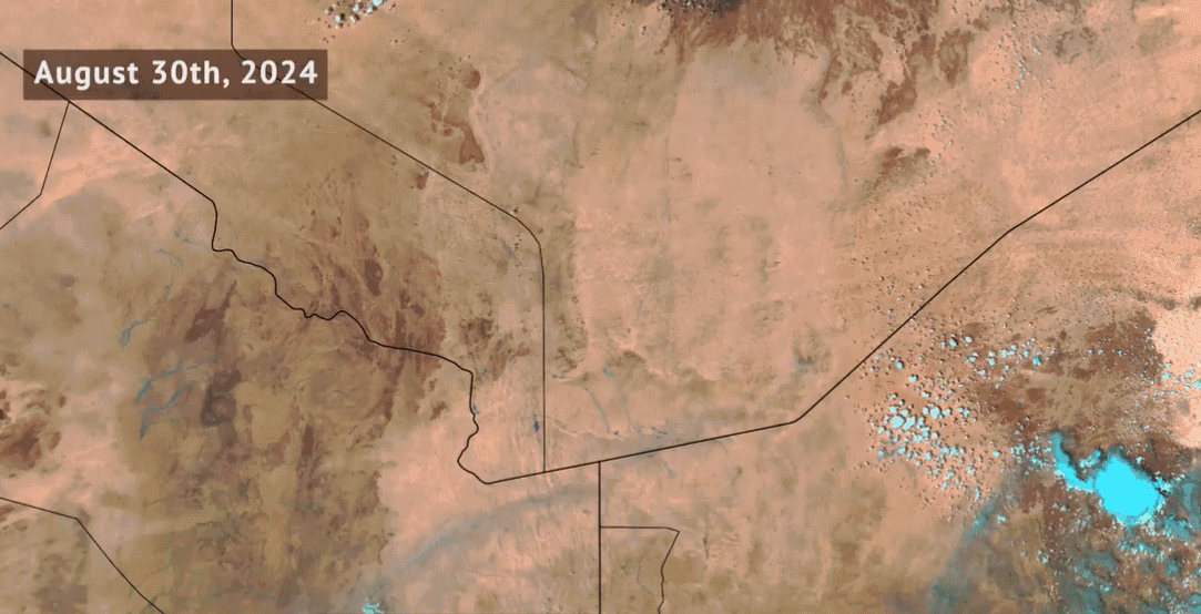 지난 8월 30일과 지난 9일 구름(연한 청록색)의 변화 모습. 사진=NOAA