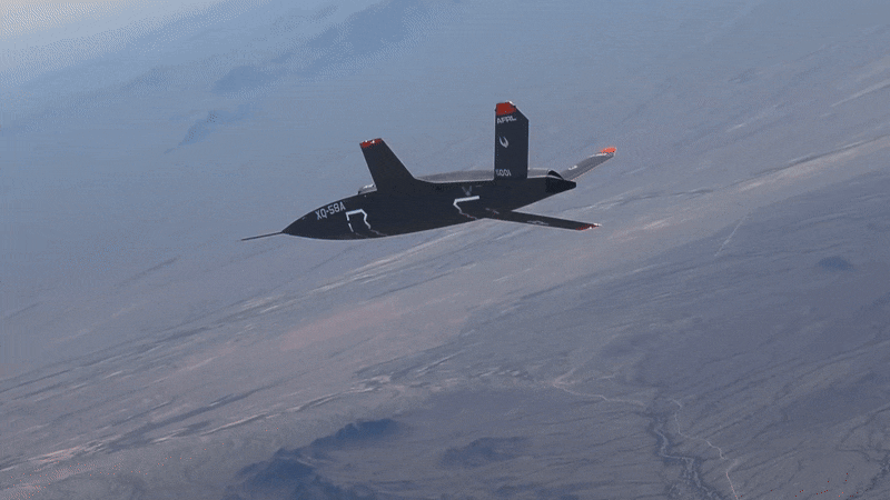 미 공군이 시험비행 중인 무인전투기 XQ-58A 발키리. / 미 공군 제공