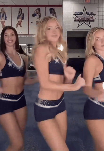 미식축구팀인 댈러스 카우보이스 소속의 치어리더들이 삐끼삐끼 춤을 추는 모습. [사진출처= X 캡쳐]