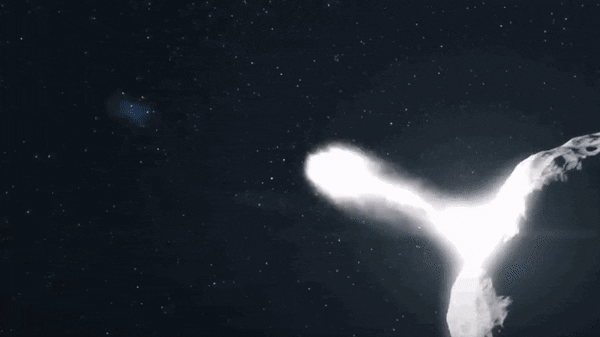 NASA DART 우주선이 소행성 디모르포스와 충돌하는 모습을 보여주는 애니메이션 (사진=ESA-사이언스오피스.org)