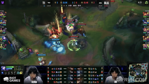 한타 대승 후 T1은 승기를 잡았다(이미지=LCK 공식 유튜브 발췌).