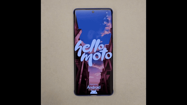 모토로라만의 감성이 묻어나는 시작 화면 모습.&nbsp; &nbsp; 이동수 기자