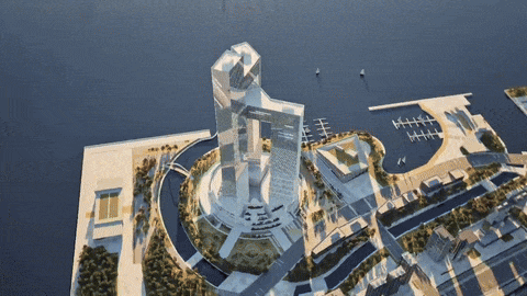 부산항 북항에 들어설 부산 랜드마크 타워 조감도. 부산시 제공