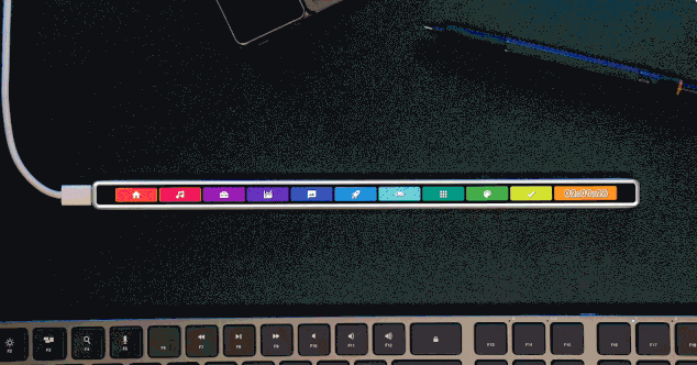 플렉스바는 과거 맥북 프로에 적용됐던 터치바보다 더 많은 사용자 정의 기능을 제공한다. (영상=애니악/킥스타터)