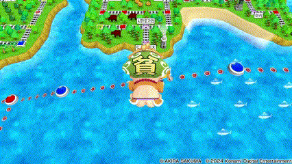 '모모타로전철' NPC '가난뱅이신' 등장 장면.