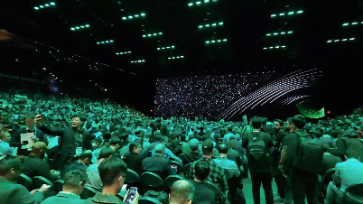 6일 오후(현지시각) 미국 라스베이거스 만달레이 베이 호텔에서 젠슨 황 엔비디아 최고경영자(CEO)의 기조연설(키노트)이 진행될 예정인 가운데 1만명 이상의 관객이 연설 장소에 몰렸다. [사진=안세준 기자]