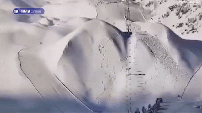 이탈리아 한 리조트서 지그재그로 내려오는 모습. (출처=데일리메일) *재판매 및 DB 금지