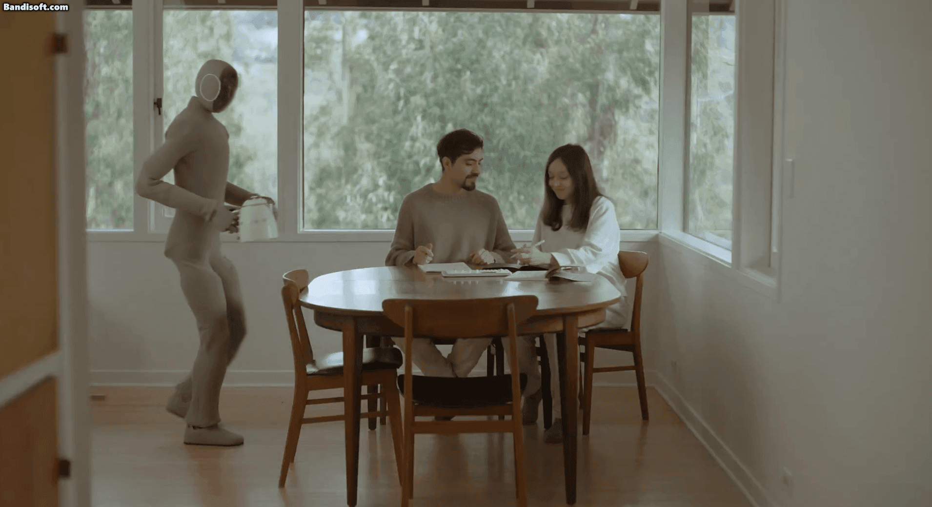 노르웨이 로봇 기업 1X가 공개한 가정용 휴머노이드 로봇 '네오 감마'가 집안일을 하는 모습./엑스 (X· 옛 트위터)